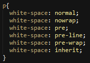 Propriété white-space