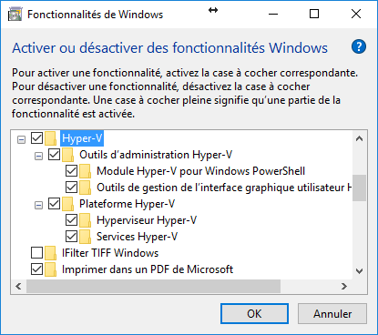 Activer Hyper-V sous Windows 10