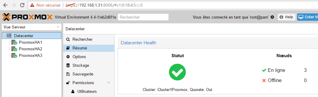 Créer un cluster avec Proxmox VE v4.4